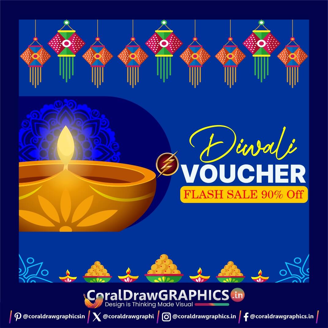Diwali Vouchers Flash Sale 90% Off templates collection traditional elements