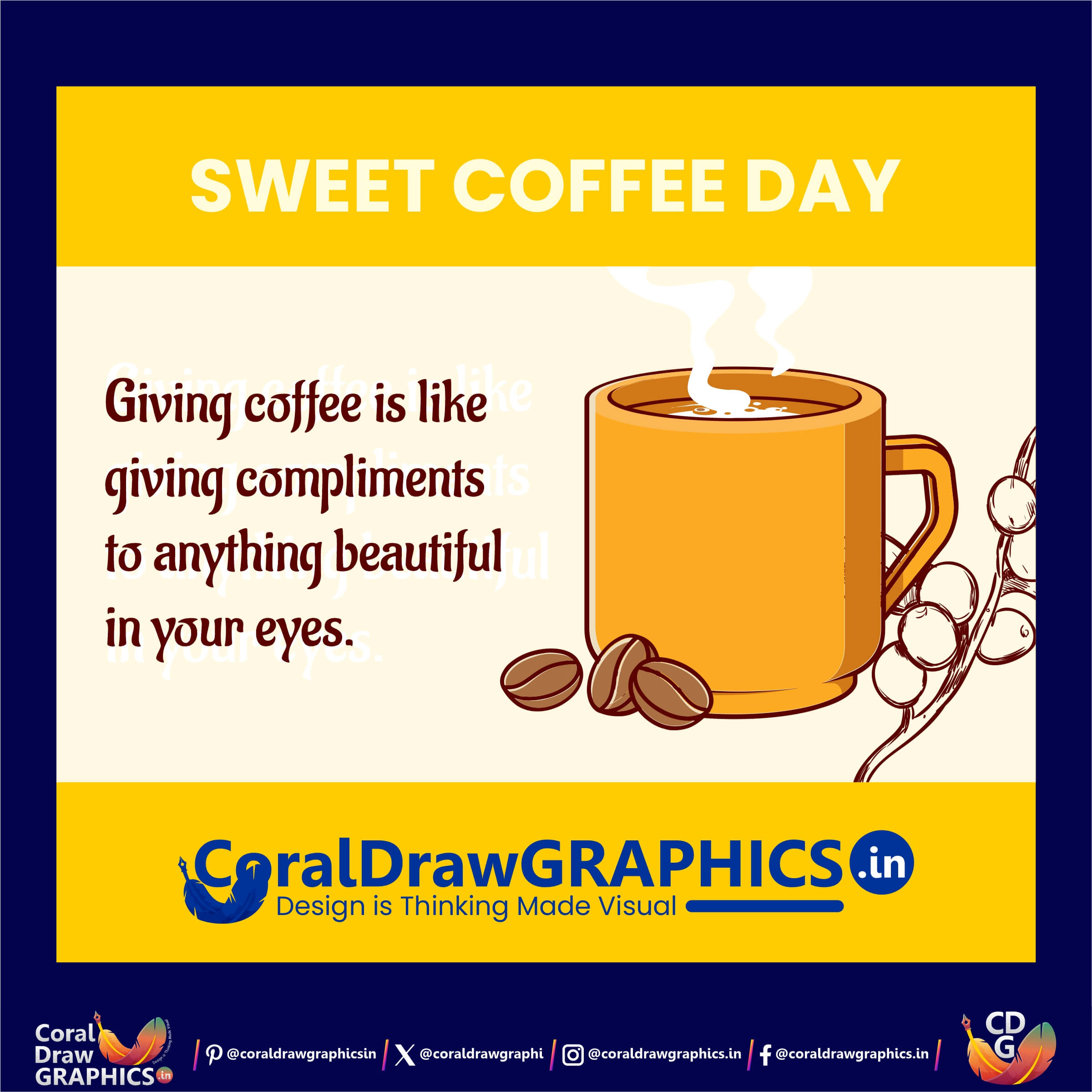 Sweet Coffee Day Social Post Creative Fee Download CDR