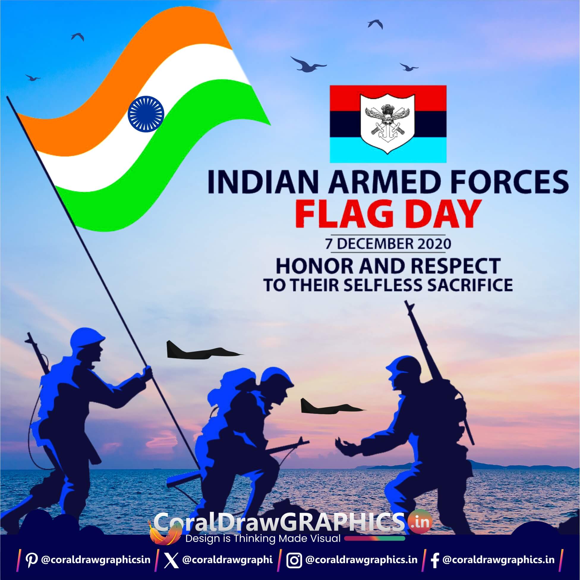 Flag Day, Indian Armed Forces, Social, Creative, Free