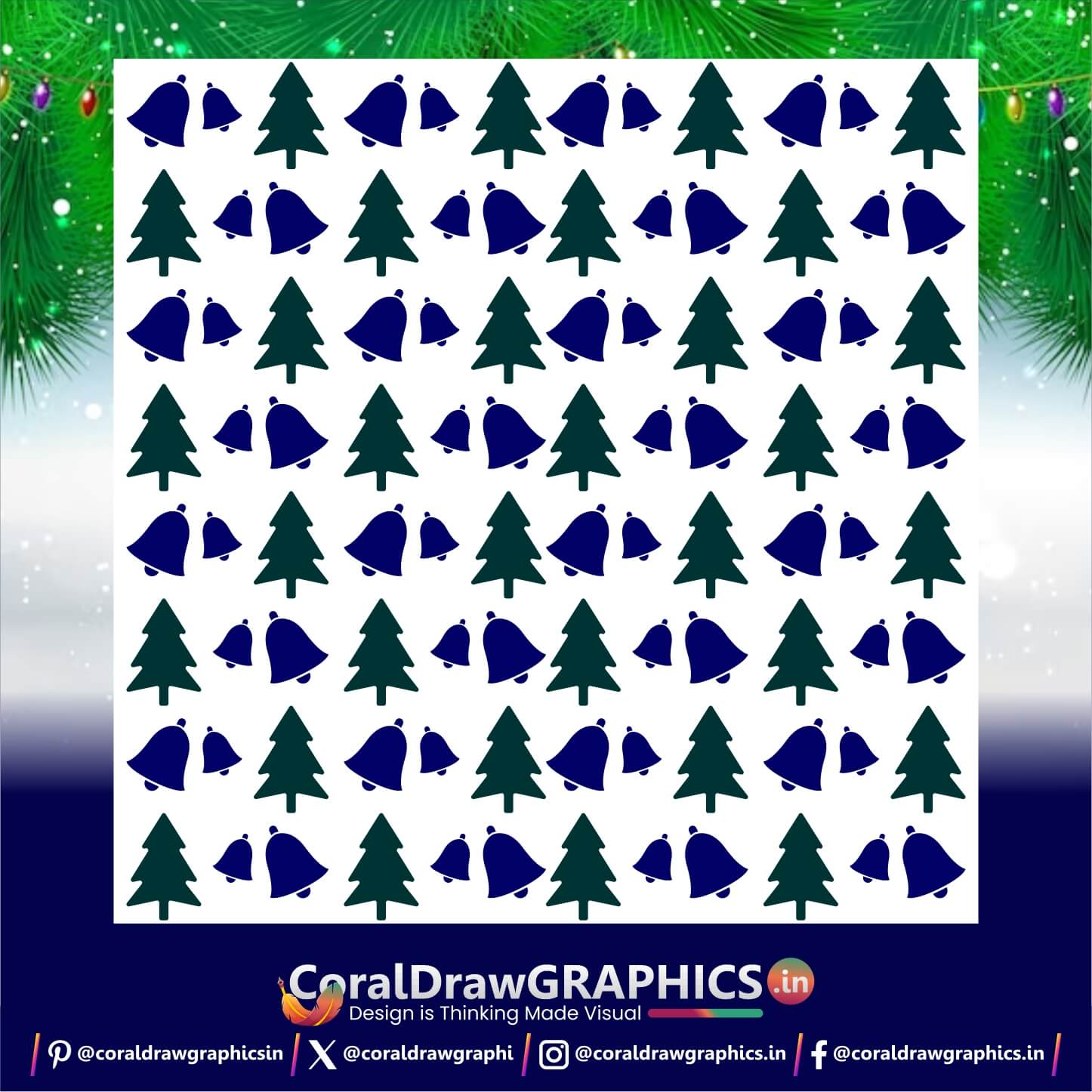 Christmas, Bell, Tree, Background, Corel Draw, Design, Free