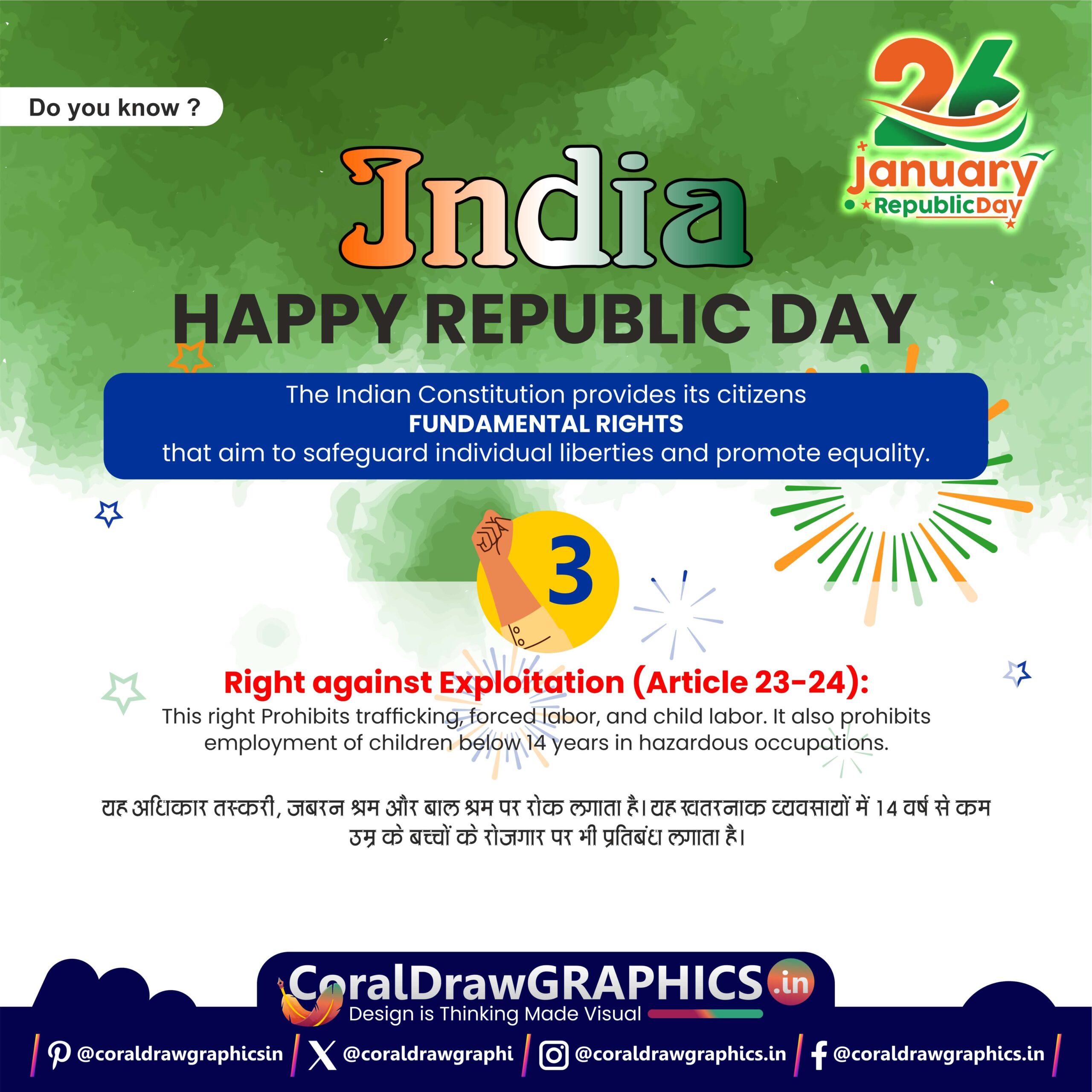 3. Right against Exploitation (Article 23-24) Indian Republic Day Celebrated