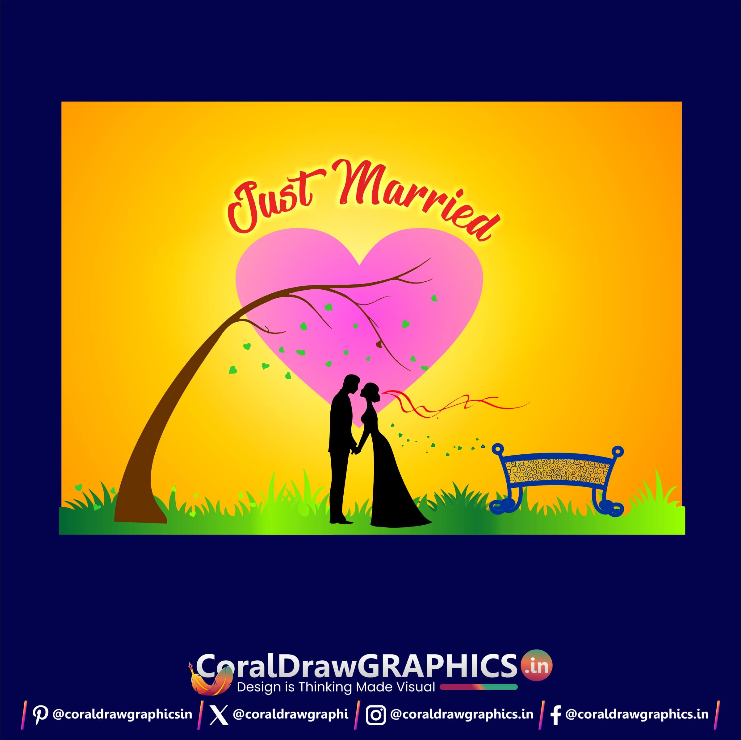 Just Married Couple Romantic background